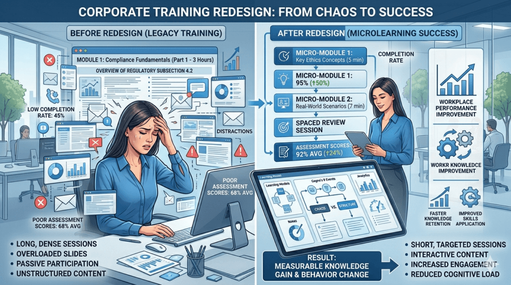 Compliance training redesign using Cognitive Load Theory