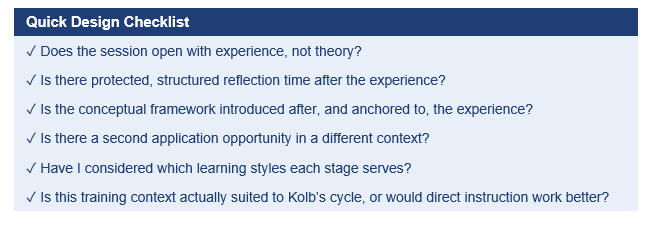 How to Apply Kolb’s Learning Cycle in Instructional Design