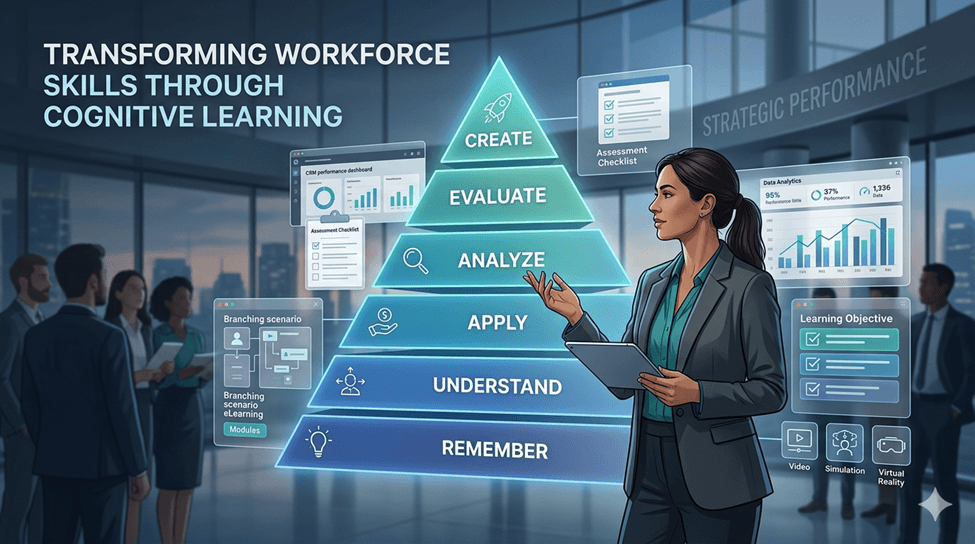 bloom's taxonomy pyramid, write learning objectives