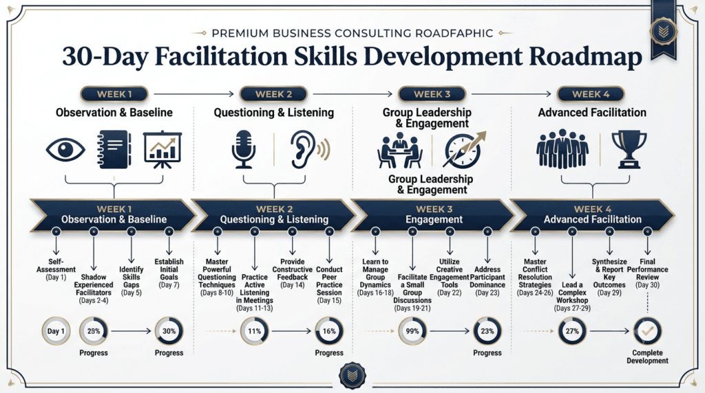30-day facilitation skills improvement roadmap for corporate trainers