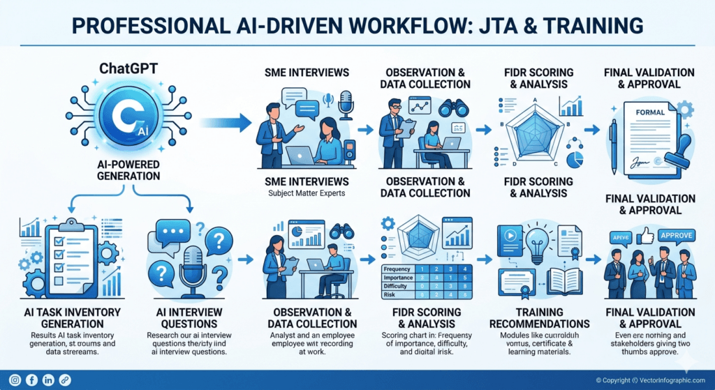 AI-assisted workflow for job task analysis using ChatGPT observation SME interviews and FIDR scoring