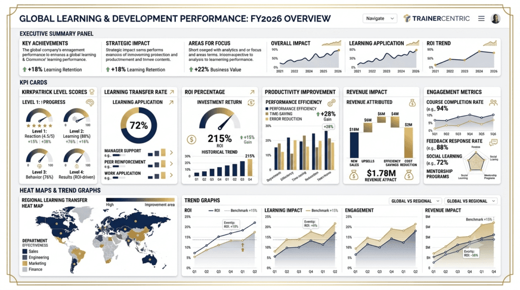executive training effectiveness dashboard example