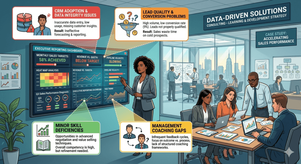 Sales performance consulting example showing root cause analysis beyond training needs