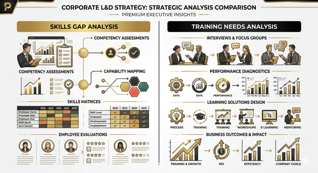 Skills Gap Analysis vs Training Needs Analysis framework for L&D professionals