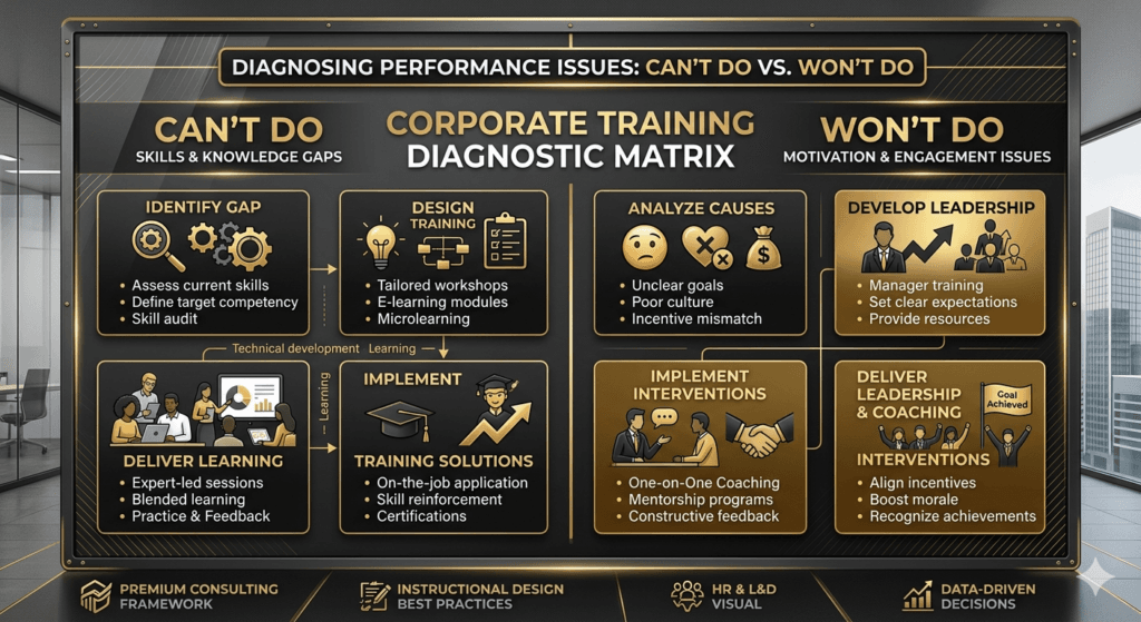 Comparison of skill gaps and motivation gaps during training needs analysis