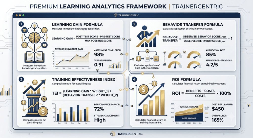 training effectiveness formulas and measurement calculations