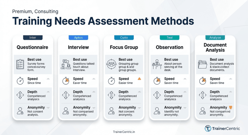 Comparison of questionnaires interviews focus groups observations and document analysis