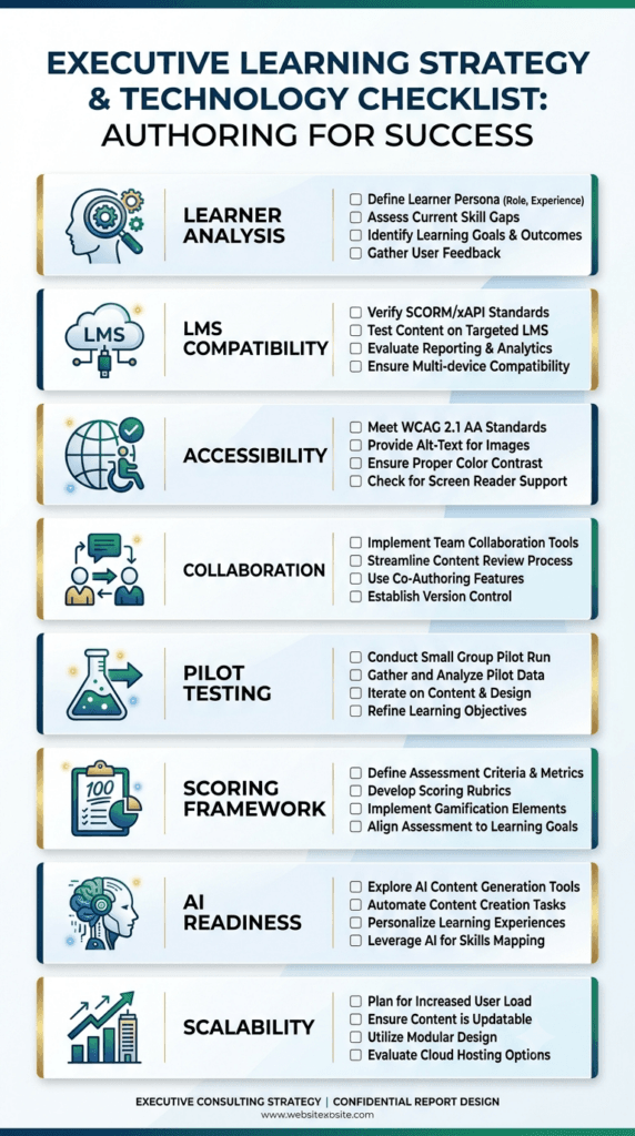 authoring tool evaluation checklist
