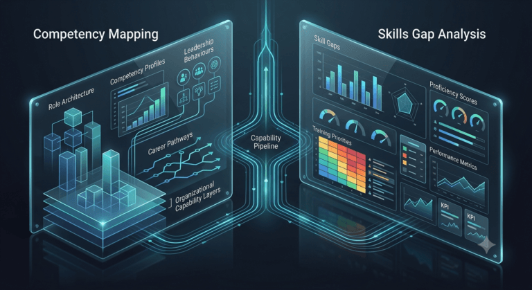 competency mapping vs skills gap analysis, HR capability strategy, L&D framework comparison
