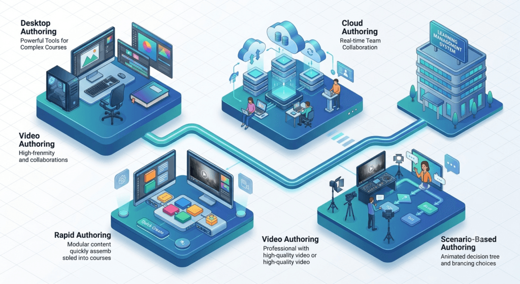 types of eLearning authoring tools, how to choose eLearning authoring tool