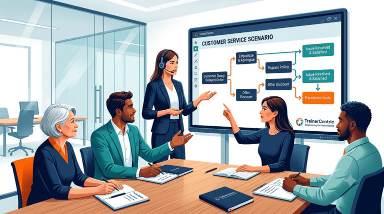 scenario-based learning workplace training illustration
