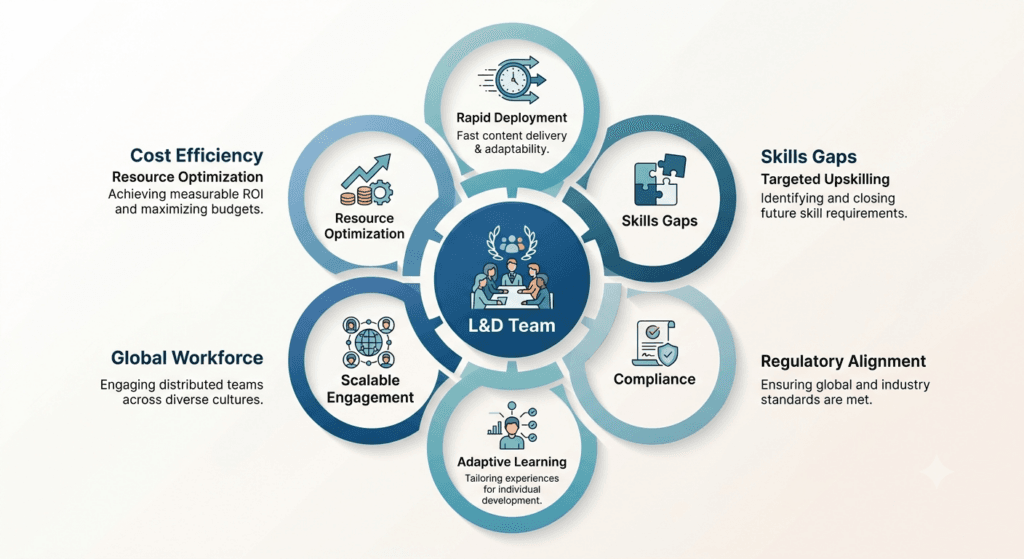 AI learning trends, corporate training trends, workplace learning infographic