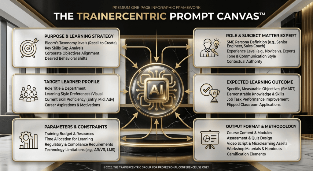 Prompt Canvas, AI prompt framework, prompt engineering for trainers, AI prompt template