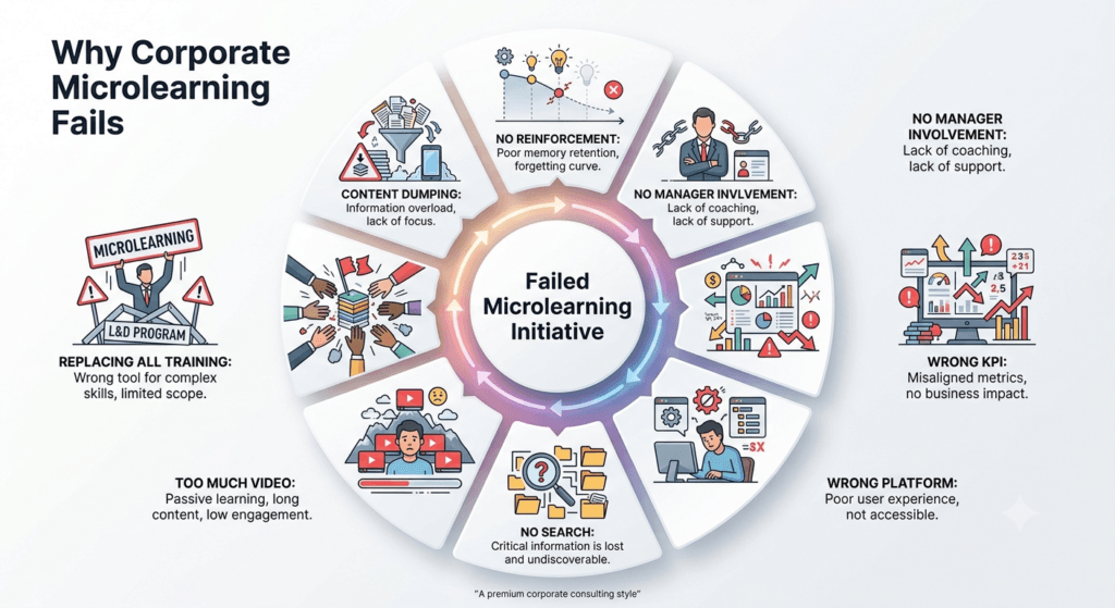 microlearning mistakes infographic, why microlearning fails