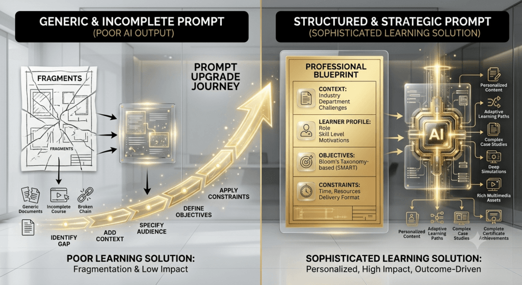 Prompt engineering, AI prompts, prompt quality comparison, ChatGPT prompt examples