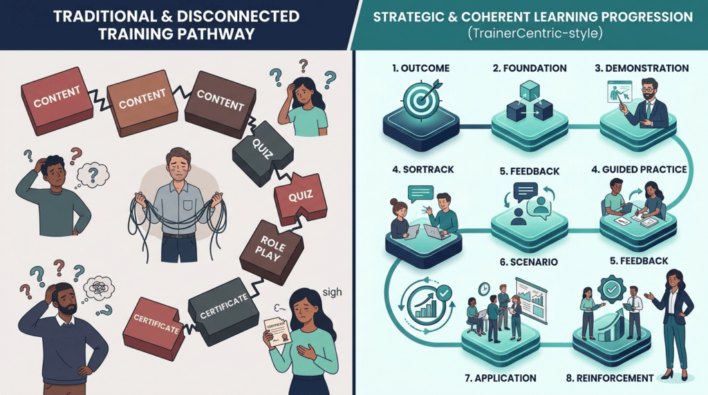 bad learning sequence vs effective learning sequence
