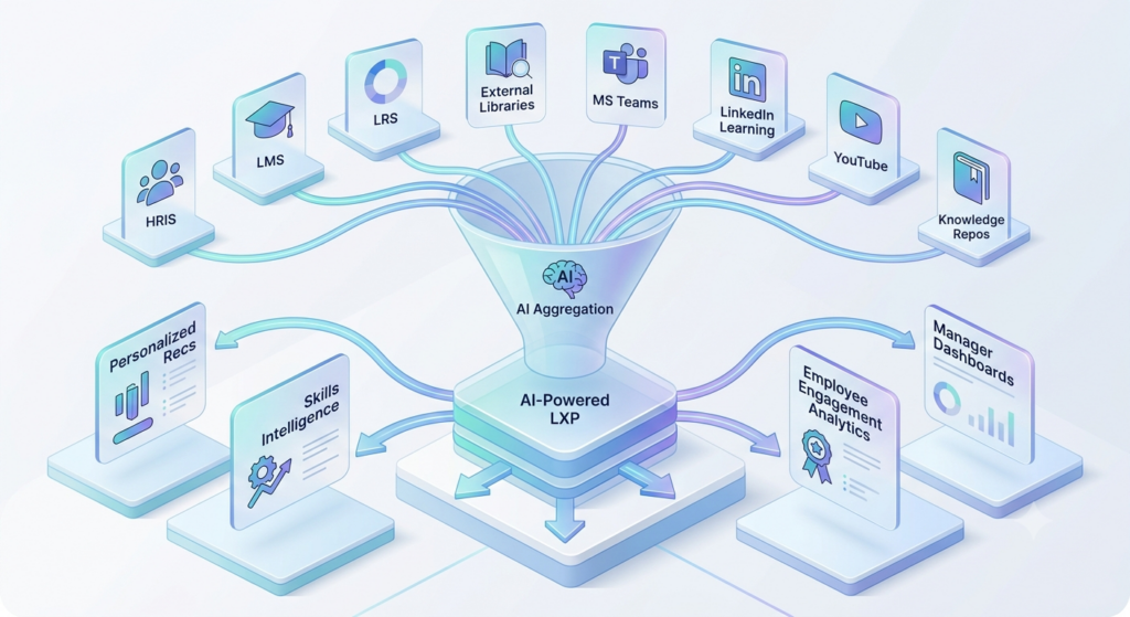 LXP ecosystem diagram, Learning Experience Platform, what is Learning Experience Platform