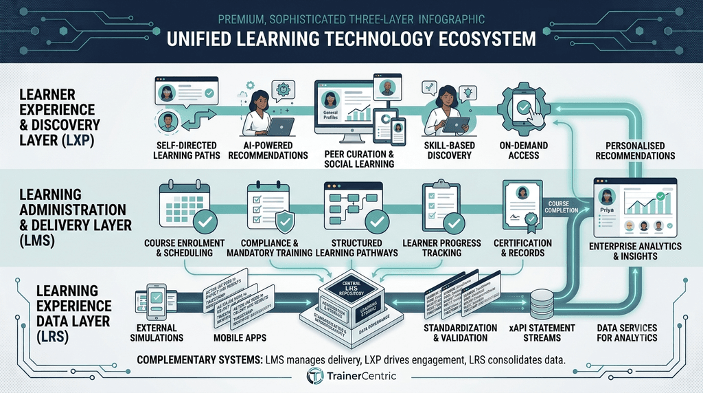 LMS LXP and LRS roles in the modern learning technology ecosystem