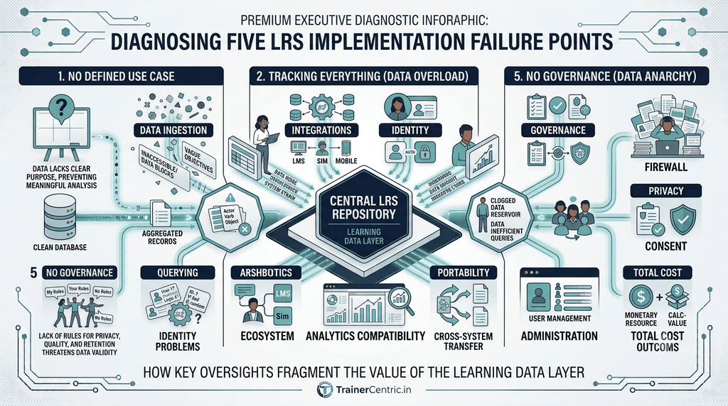 common LRS implementation problems including poor governance identity and statement design